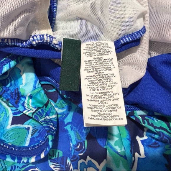 LAURE RALPH LAUREN Sz 10 One Piece Swimsuit Ruched Underwire Inside Mesh - Picture 11 of 11